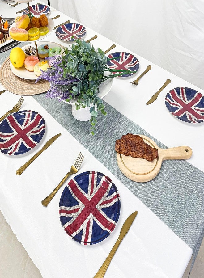 Pandecor 20 Pieces Party Plates and 20 Pieces Napkins Party Supplies Set Serve up to 20 Guests (British Flag) - Image 4