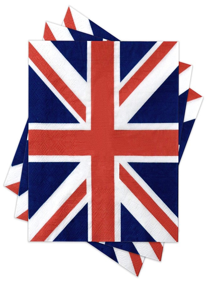 Pandecor 20 Pieces Party Plates and 20 Pieces Napkins Party Supplies Set Serve up to 20 Guests (British Flag) - Image 3