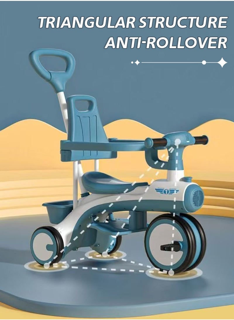 Moovant - Baby Balance Bike, with Canopy, Lightweight Kids Tricycle Stroller,  Toddler Riding Car, Safe Non-toxic Baby Walker with Removable Handle Backrest, for Children Boys & Girls - Image 1