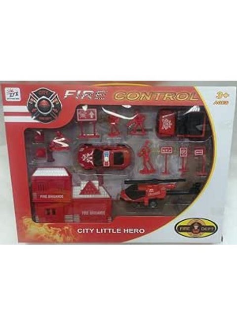 PULL BACK FIRE ENGINE CAR,WINDOW BOX 28*25*5 CM