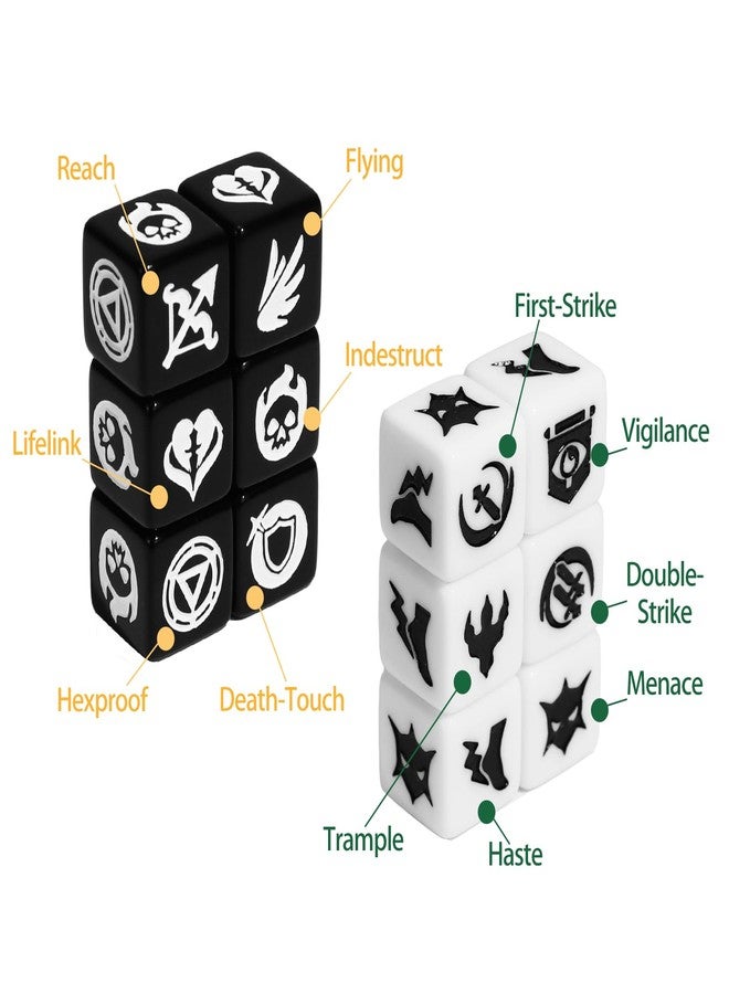 FourDragons 50 Pieces Abilities Keywords Counter Dice MTG Dice Plus 1 Counters Bulk Creature Stats Buff Tokens Dice Set, Compatible with MTG, TCG, Magic Card Games Accessories - Image 3