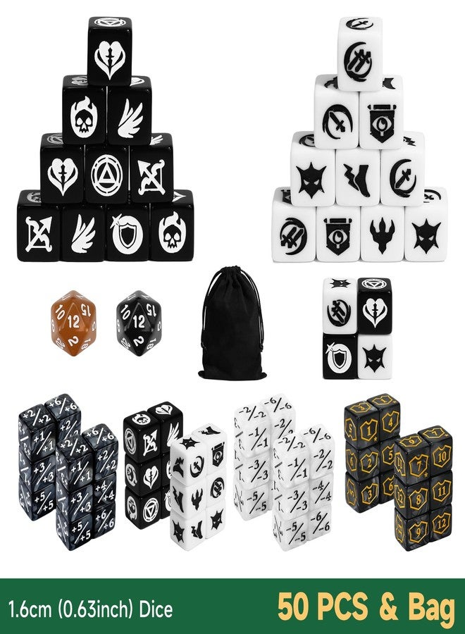 FourDragons 50 Pieces Abilities Keywords Counter Dice MTG Dice Plus 1 Counters Bulk Creature Stats Buff Tokens Dice Set, Compatible with MTG, TCG, Magic Card Games Accessories - Image 4