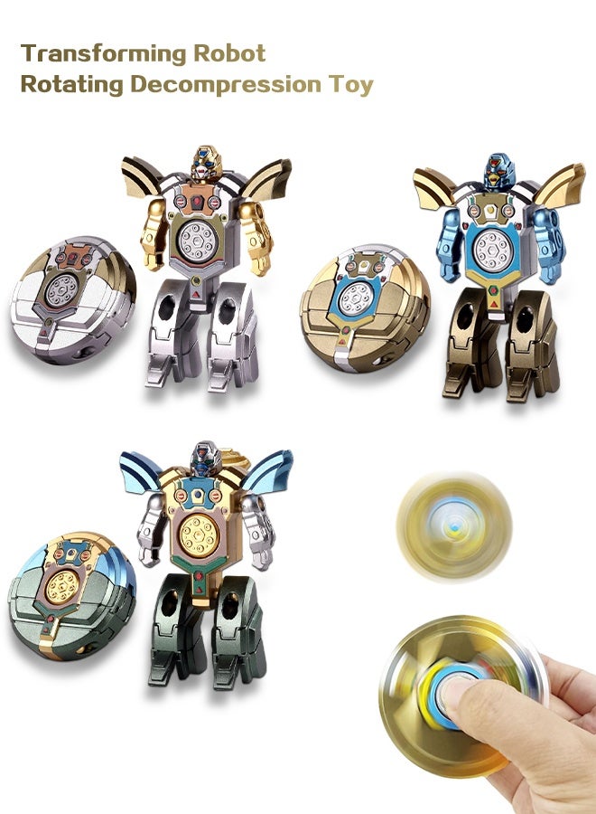 Organizer 3PCS Transformable Fidget Spinners for Kids Party Favor, Deformable Robot Spinner Fidget Toys, Fingertip Gyros Stress Relief Sensory Toy Stocking Stuffers Bulk Gifts Kids Classroom Prizes - Image 1