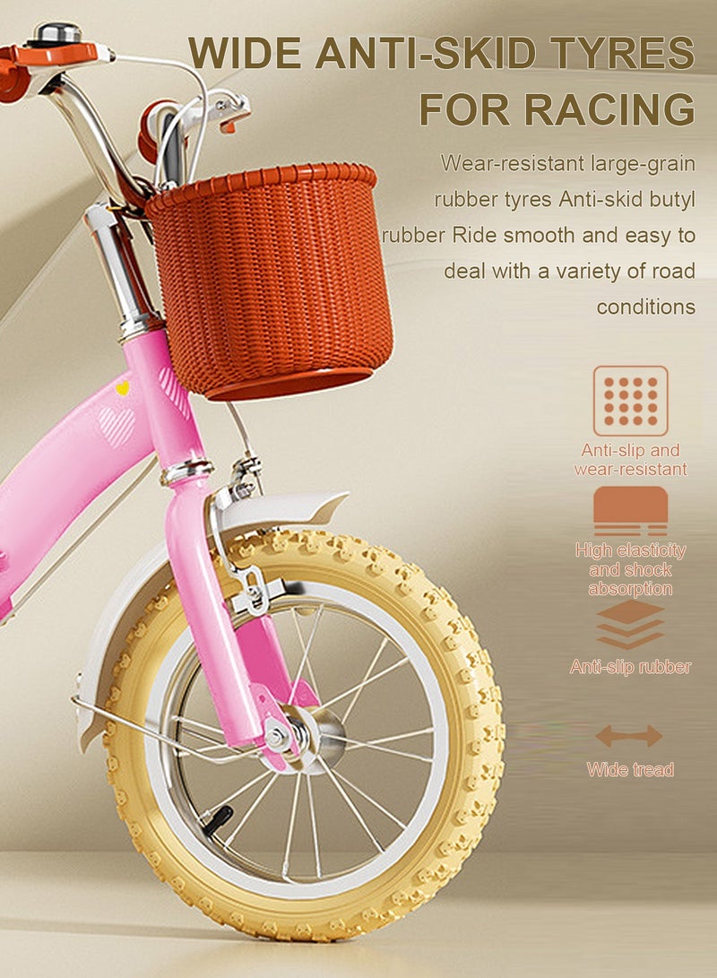 MaBaby Foldable Bike 12-14-16-18 inch, with Adjustable Handlebars, Removable Basket and Seat, Lightweight Durable Bike, cycle for Boys and Girls 3-10 Years - Image 5