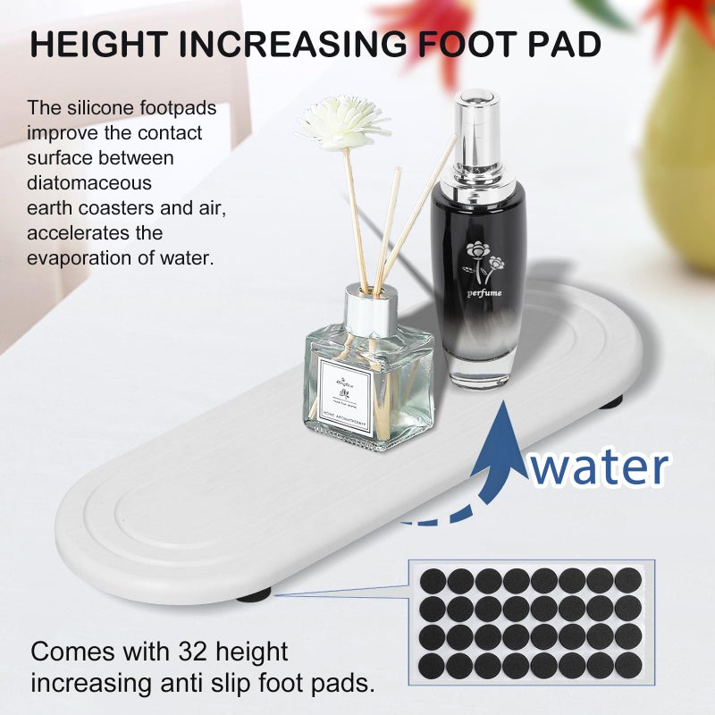 Lyxel 2PCS Water Absorbing Stone Tray, Fast Drying Diatomite Stone Sink Tray, Water Absorbent Diatomite Coasters, Stones Soap Trays for Kitchen Sink, Bathroom Counter Hand Soap Dish & Holders - Image 2