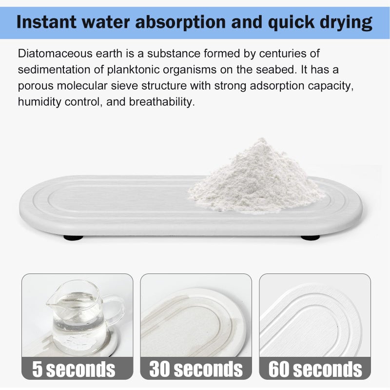 Lyxel 2PCS Water Absorbing Stone Tray, Fast Drying Diatomite Stone Sink Tray, Water Absorbent Diatomite Coasters, Stones Soap Trays for Kitchen Sink, Bathroom Counter Hand Soap Dish & Holders - Image 4