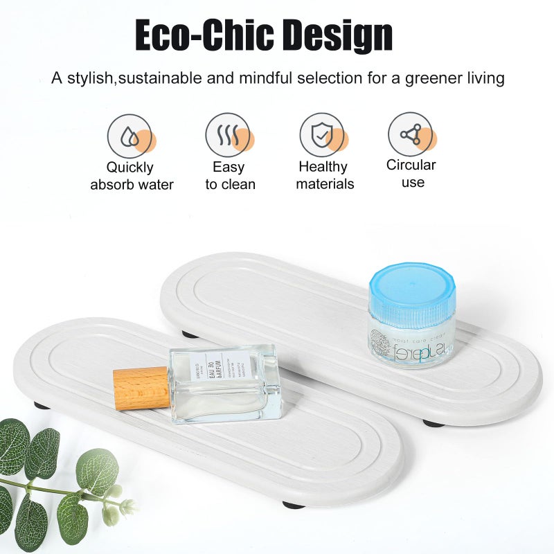 Lyxel 2PCS Water Absorbing Stone Tray, Fast Drying Diatomite Stone Sink Tray, Water Absorbent Diatomite Coasters, Stones Soap Trays for Kitchen Sink, Bathroom Counter Hand Soap Dish & Holders - Image 5