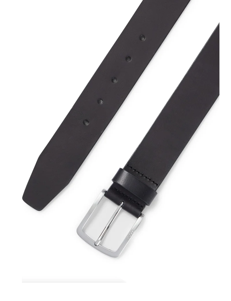BOSS Italian-leather belt with logo-engraved buckle