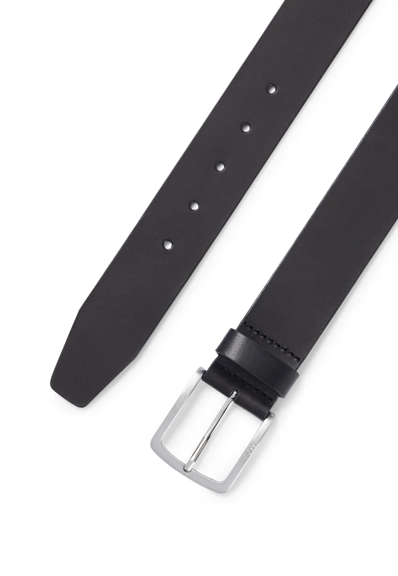 بوس حزام جلد إيطالي بإبزيم محفور بشعار