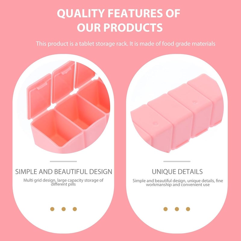 Baluue Portable Medicine Case with 7 Compartments Weekly Organizer, Piano- Design, Pink Travel Box Set of 3, Compact Medication Storage for Daily and Travel Use - Image 4