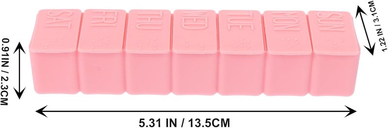 Baluue Portable Medicine Case with 7 Compartments Weekly Organizer, Piano- Design, Pink Travel Box Set of 3, Compact Medication Storage for Daily and Travel Use - Image 2