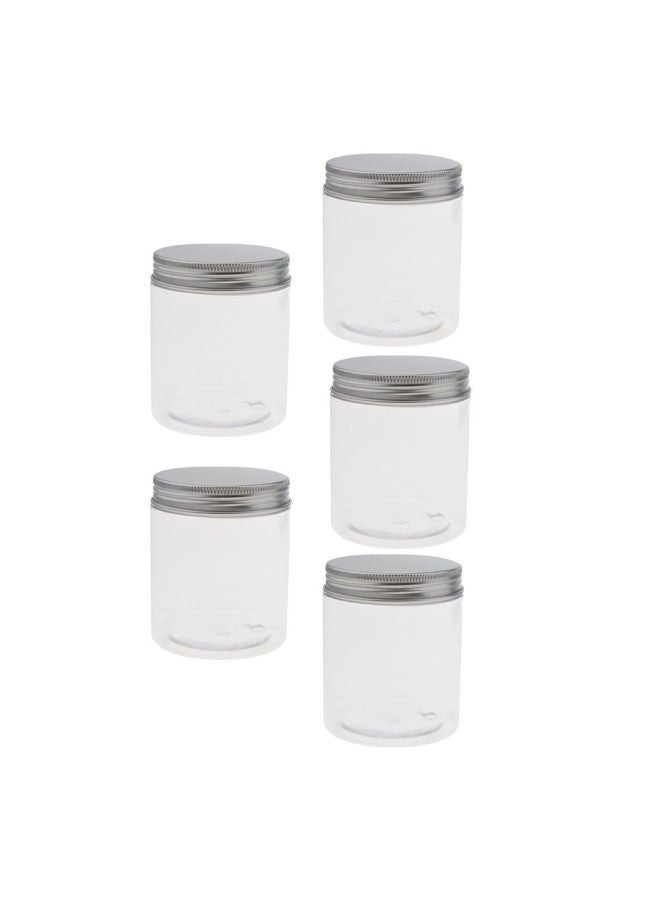 5PCS 250ML Clear Empty Refillable PET Plastic Wide Mouth Cosmetic  - Image 1
