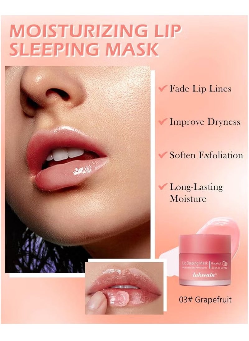 lakerain - Lip Sleeping Mask Overnight Lip Mask Moisture and Collagen Booster Lip Mask Day and Night Repair Lip Balm for Improves Dryness and Cracked Lip Scrubs Lip Plumper Oil Tinted Lip Balm 03 - Image 1