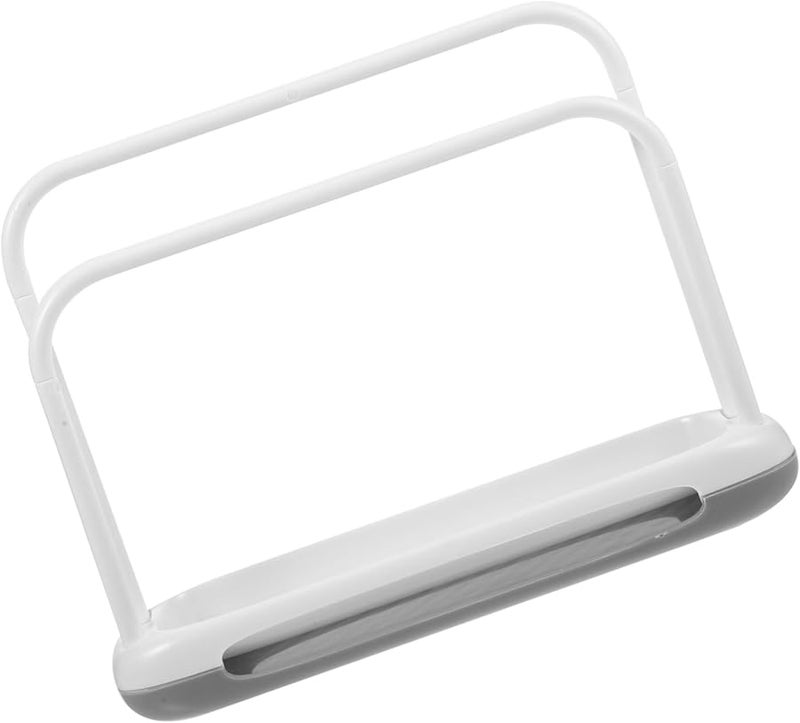 Freestanding Plastic Towel Rack Stand with Soap Dish White for Bathroom Kitchen - Image 2