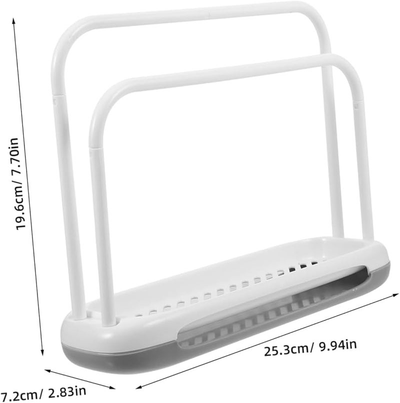 Freestanding Plastic Towel Rack Stand with Soap Dish White for Bathroom Kitchen - Image 3