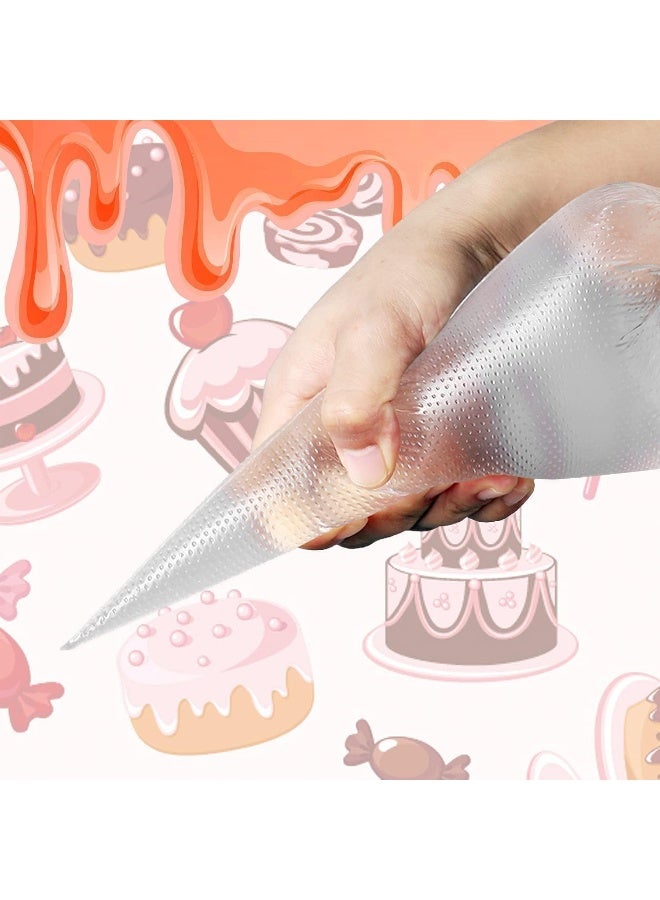 ECVV 100Pcs Ice Fountain Soft Candy Cake Decoration Tools Baking Decoration Bag Disposable Pipe Bag, White, Large 25 x 41 Cm - Image 3