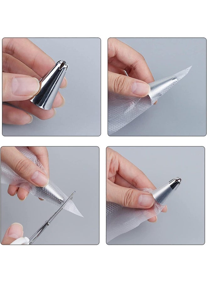 ECVV 100Pcs Ice Fountain Soft Candy Cake Decoration Tools Baking Decoration Bag Disposable Pipe Bag, White, Large 25 x 41 Cm - Image 5