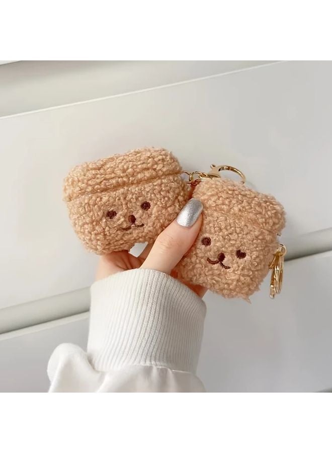 Cute Cartoon Plush Teddy Dog Protective Case For Airpods Pro 2 Brown - Image 3