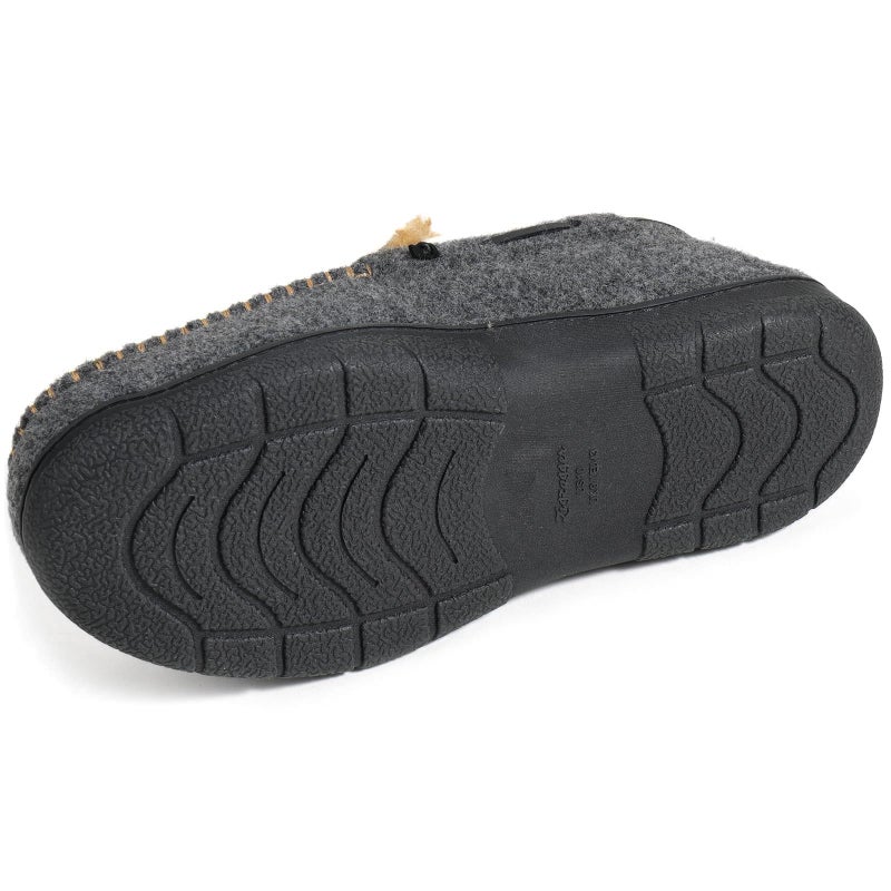 Zigzagger Men's Moccasin Slippers Memory Foam House Shoes, Indoor and Outdoor Warm Loafer Slippers, Felt grey, 11.5 M US - Image 4