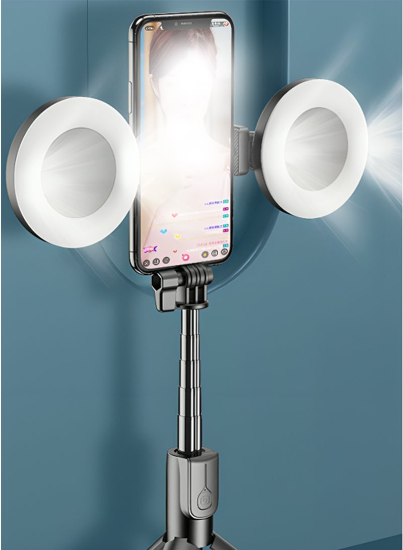 Selfie Stick Tripod Stand – Stainless Steel, Extendable Up to 175cm, Bluetooth Remote Shutter, Anti-Shake with Built-in Fill Light, Perfect for Vlogging & Professional Photography, Compatible with All Smartphones & Cameras – Black - Image 3