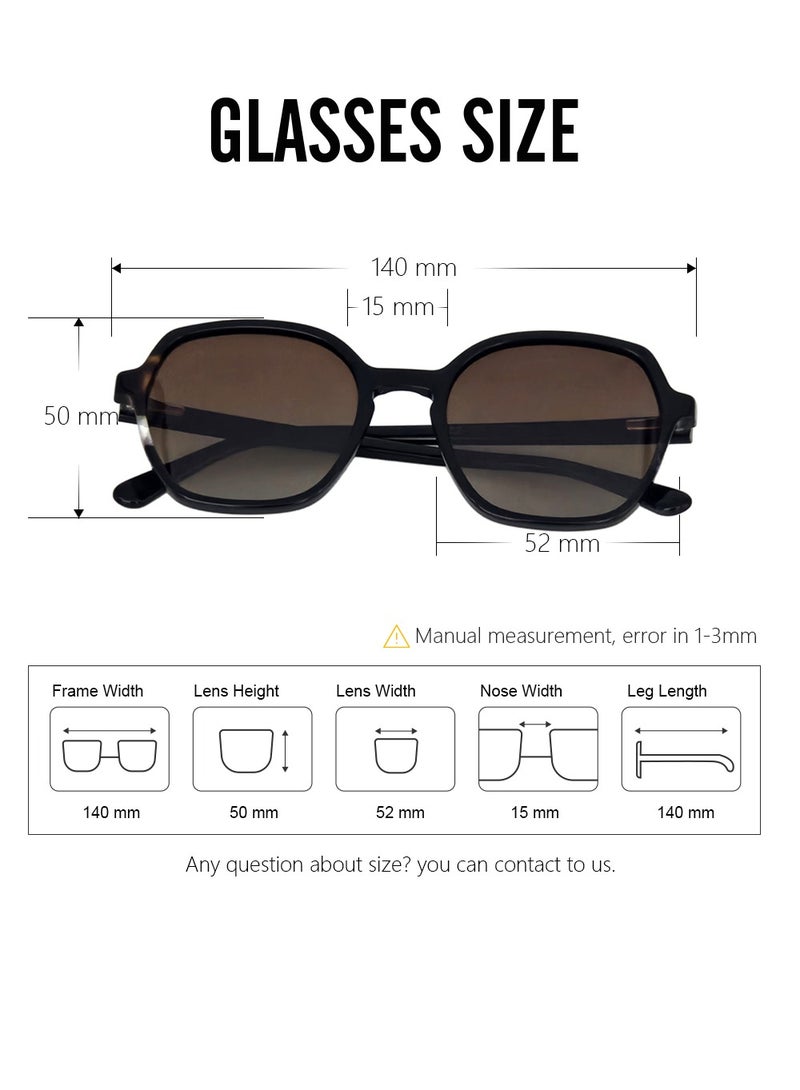 DLS Sunglasses for men and women - Oversized Acetate Frame with UV protacted lenses multipurpose use (S0017-C5) - Image 3
