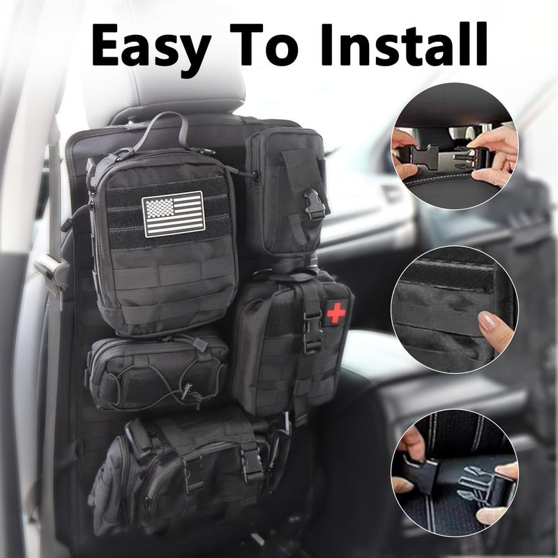 LengSuaa Tactical Car Seat Organizer with 5 Detachable Bags - Waterproof 600D Oxford for SUVs and Trucks - Image 3