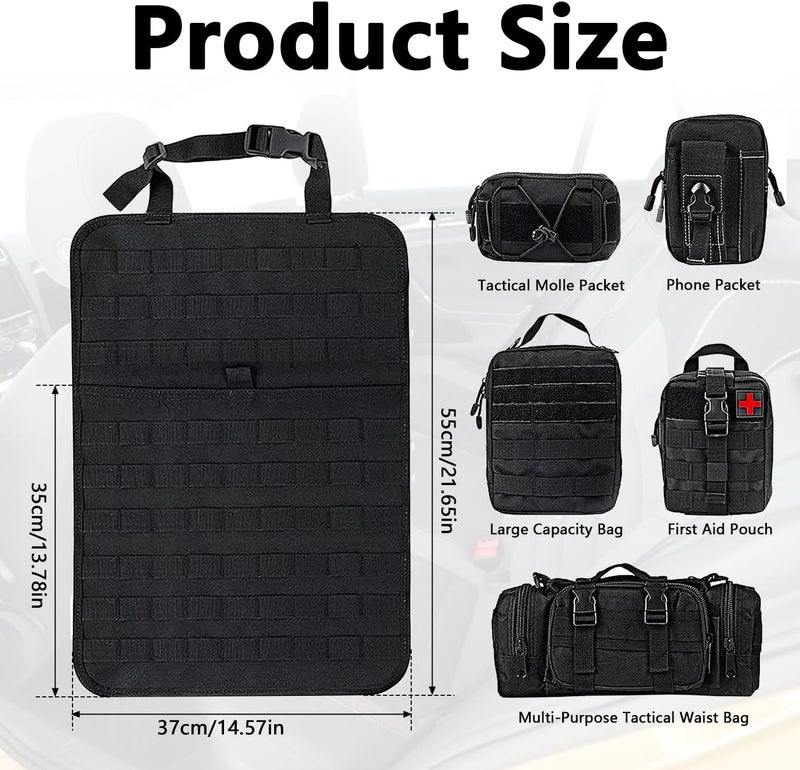 LengSuaa Tactical Car Seat Organizer with 5 Detachable Bags - Waterproof 600D Oxford for SUVs and Trucks - Image 2