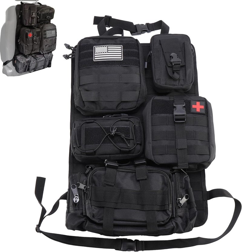 LengSuaa Tactical Car Seat Organizer with 5 Detachable Bags - Waterproof 600D Oxford for SUVs and Trucks - Image 1