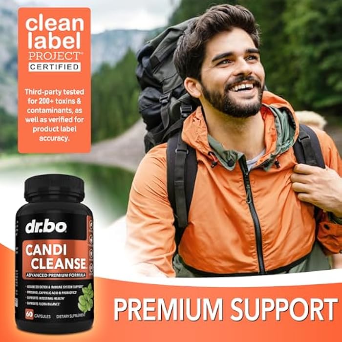 dr.bo Candi Cleanse Support Supplement Pills - Anti Overgrowth Supplements for Women & Men - Extra Strength Balance Control Probiotic Complex Cleanser - Natural Oral Herbal Oregano & Caprylic Acid Capsules - Image 5