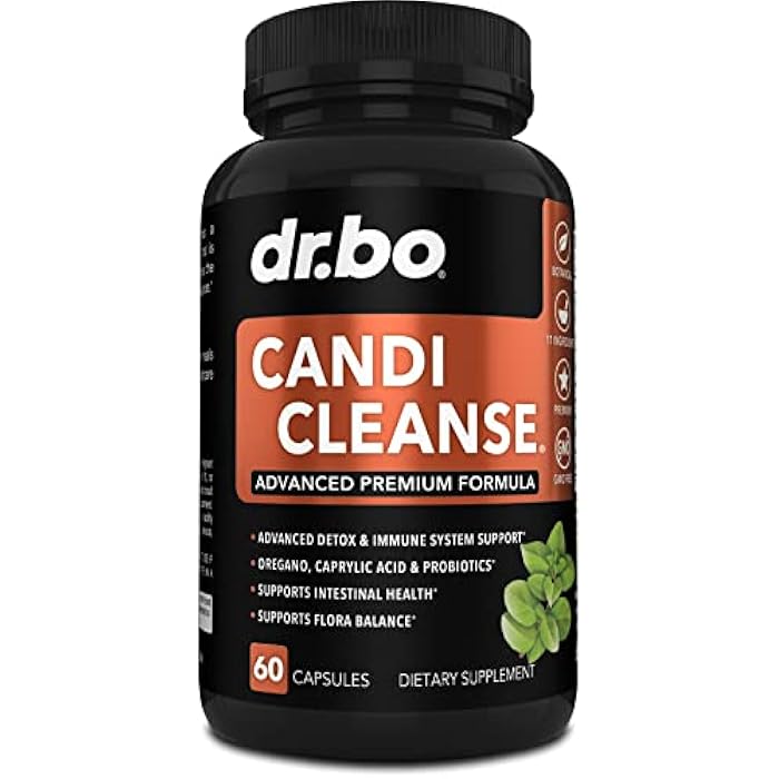 dr.bo Candi Cleanse Support Supplement Pills - Anti Overgrowth Supplements for Women & Men - Extra Strength Balance Control Probiotic Complex Cleanser - Natural Oral Herbal Oregano & Caprylic Acid Capsules - Image 1