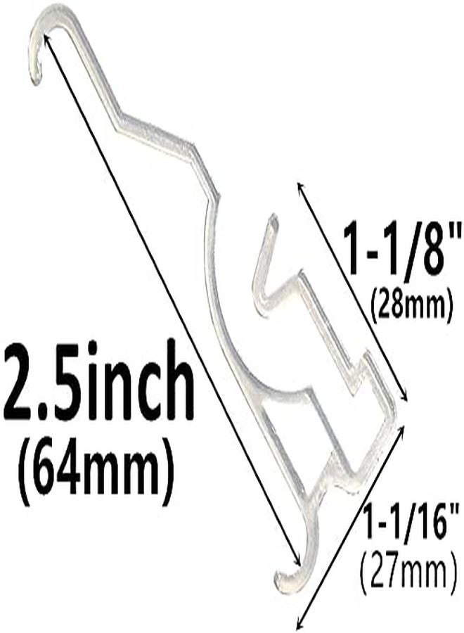 Cutelec Valance Clips 6pcs 2.5" Clear Plastic Hidden Retainer Holder Installation Bracket for 2inch Horizontal Wood and Faux Wood Blinds with a 2-1/2" (64mm) Arc-Shaped Slat - Image 2