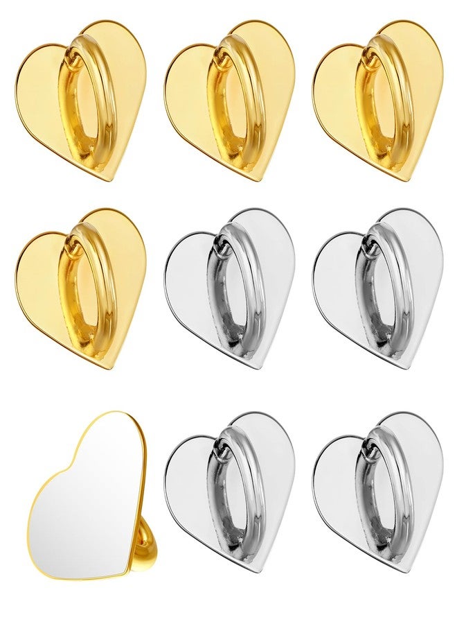 Styquenzer 8 Pcs Heart Phones Grip Metal Phone Charm Rings Phone Finger Loop Stand Cute Cellphone Accessories Finger Grip for DIY Phones Case Pad Tablet Supplies - Image 1