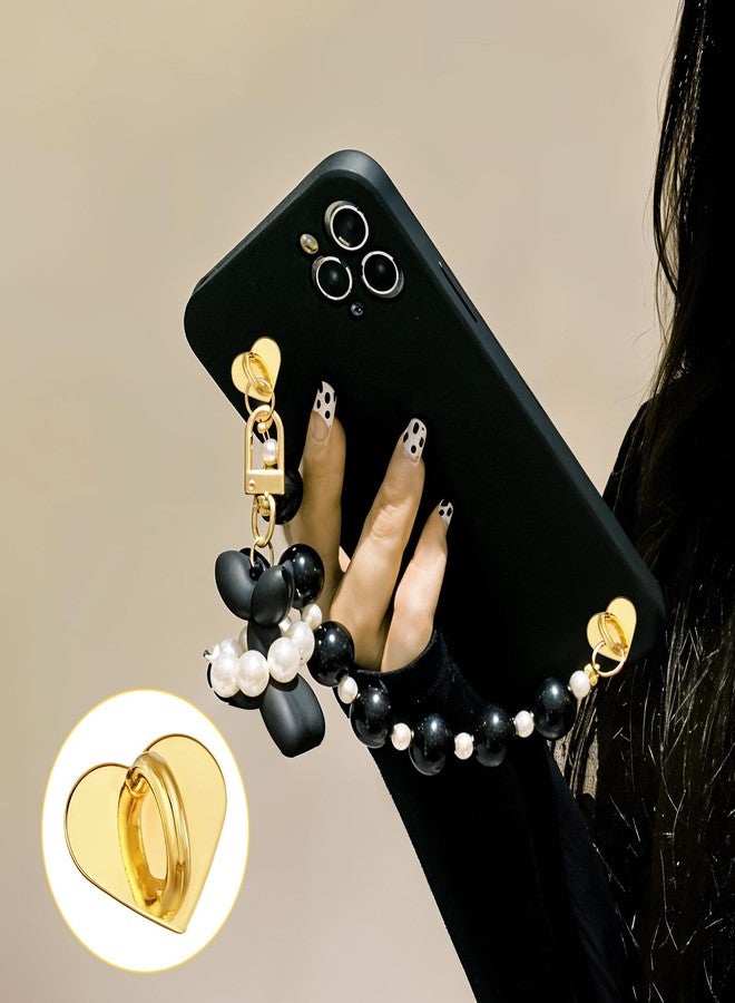 Styquenzer 8 Pcs Heart Phones Grip Metal Phone Charm Rings Phone Finger Loop Stand Cute Cellphone Accessories Finger Grip for DIY Phones Case Pad Tablet Supplies - Image 2