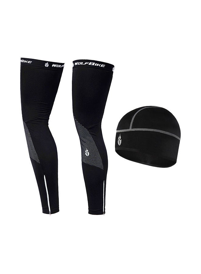 Generic Windproof Sports Running Cycling Cap and Leg Warmers Set - Image 1