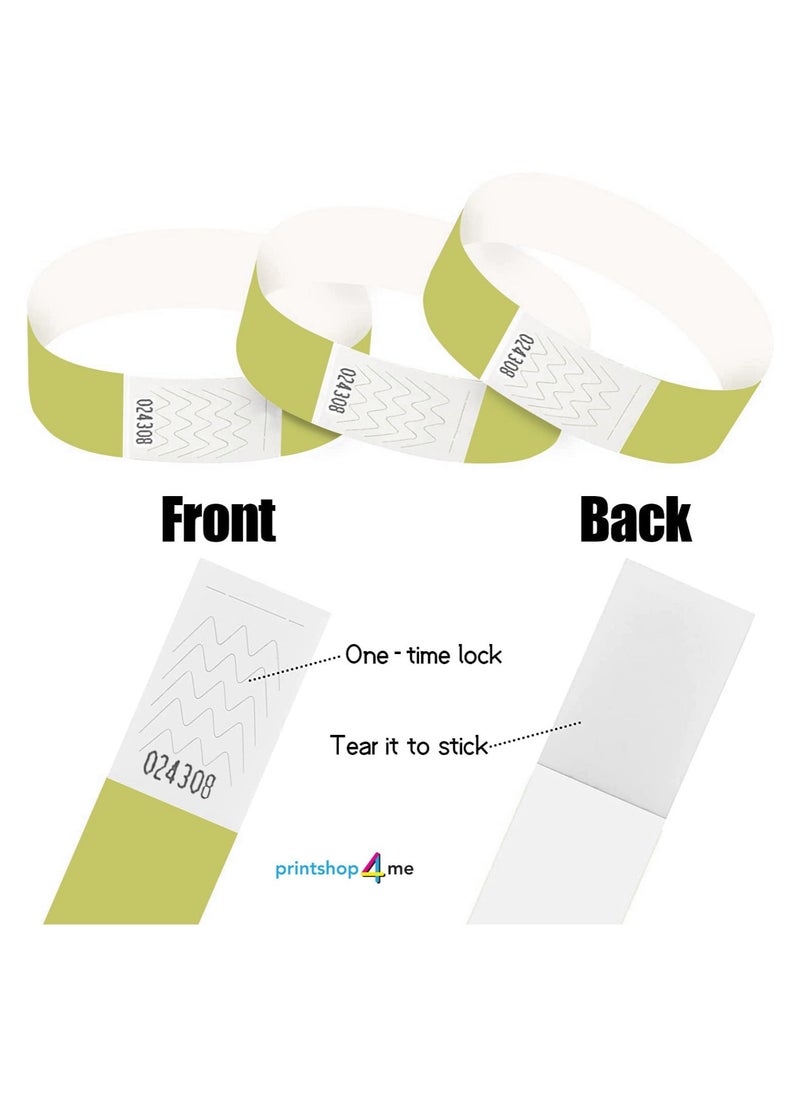 PRINTSHOP4ME - Event Paper Wristbands and Identification Bands Made Of Tyveck Material 19mm x 250mm (Gold) - Image 1