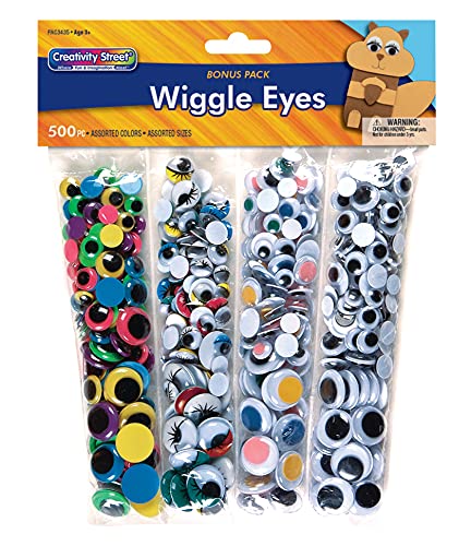 Pacon Creativity Street Wiggle Eyes Multi-Pack, 500-Piece Pack (AC3435) - Image 1