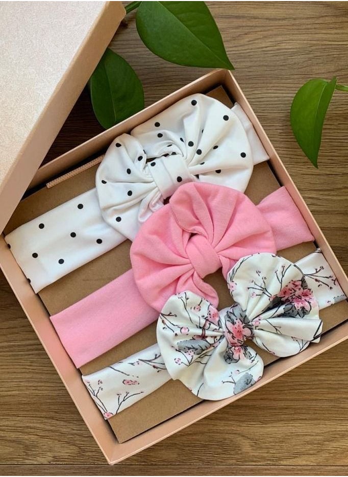 The Girl Cap The Girl Cap Elastic Baby Headband Stretchable Cotton Assorted Hairbands Hair Accessories for Baby - Multicolor - 3PCS  - Image 2