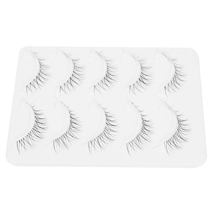 FAVOMOTO Natural Cross V-shaped Lightweight Stem False Eyelashes 5 Pairs for Women Natural Looking Party Dance Makeup - Image 1