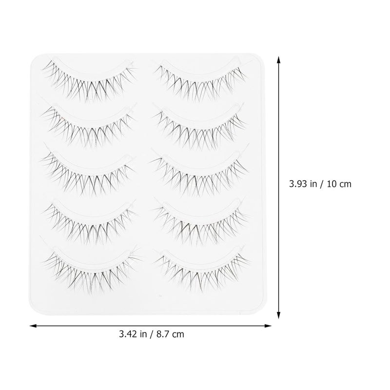 FAVOMOTO Natural Cross V-shaped Lightweight Stem False Eyelashes 5 Pairs for Women Natural Looking Party Dance Makeup - Image 2