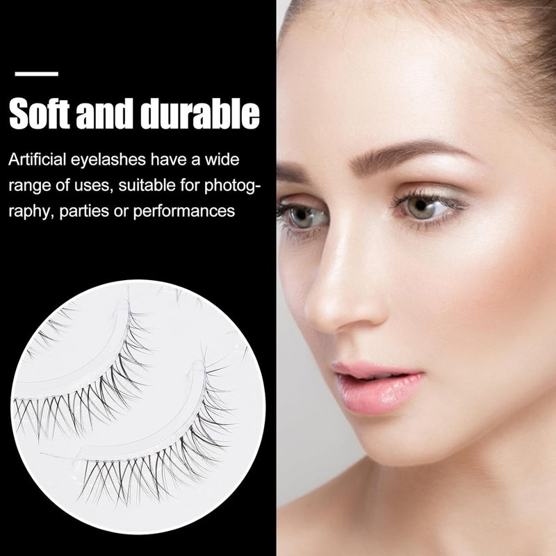 FAVOMOTO Natural Cross V-shaped Lightweight Stem False Eyelashes 5 Pairs for Women Natural Looking Party Dance Makeup - Image 4