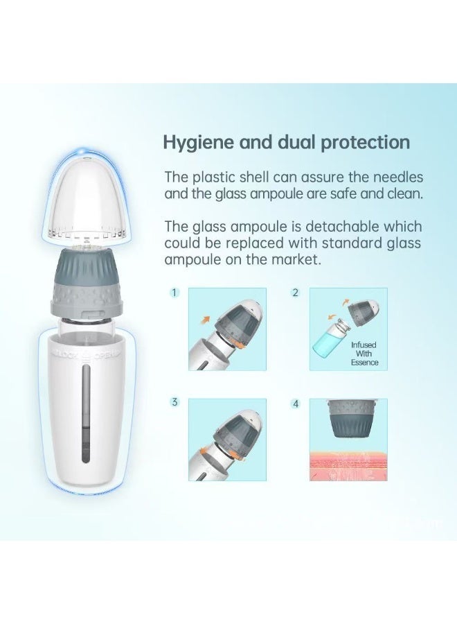 بيو نيدل طابع ديرما قابل للتعديل من Bio Needle H24 | عمق إبر قابل للتعديل من 0 إلى 1.5 ملم | 24 إبرة تيتانيوم | طابع ميكرو نيدل بسعة 10 مل للعناية بالشعر واللحية وتسريب السيروم والعناية بالبشرة - Image 3