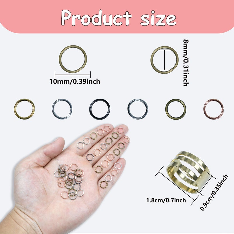 YAKA 900Pcs 10mm1Box 6 Colors Open Jump Ring,Ring Jewelry Keychain for Jewelry Making Accessories,1Pcc Jump Ring Open/Close Tool and 1Pcs Clear Box (0.39"/10mm) - Image 2