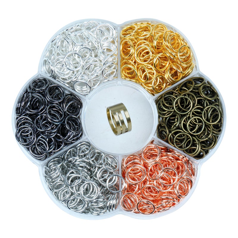 YAKA 900Pcs 10mm1Box 6 Colors Open Jump Ring,Ring Jewelry Keychain for Jewelry Making Accessories,1Pcc Jump Ring Open/Close Tool and 1Pcs Clear Box (0.39"/10mm) - Image 1