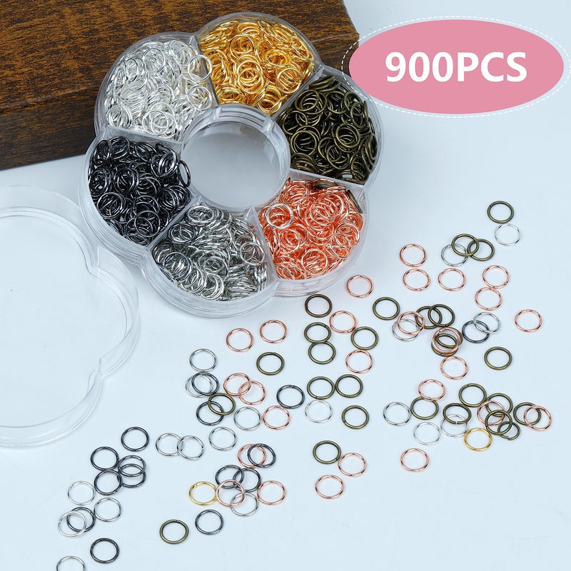 YAKA 900Pcs 10mm1Box 6 Colors Open Jump Ring,Ring Jewelry Keychain for Jewelry Making Accessories,1Pcc Jump Ring Open/Close Tool and 1Pcs Clear Box (0.39"/10mm) - Image 3