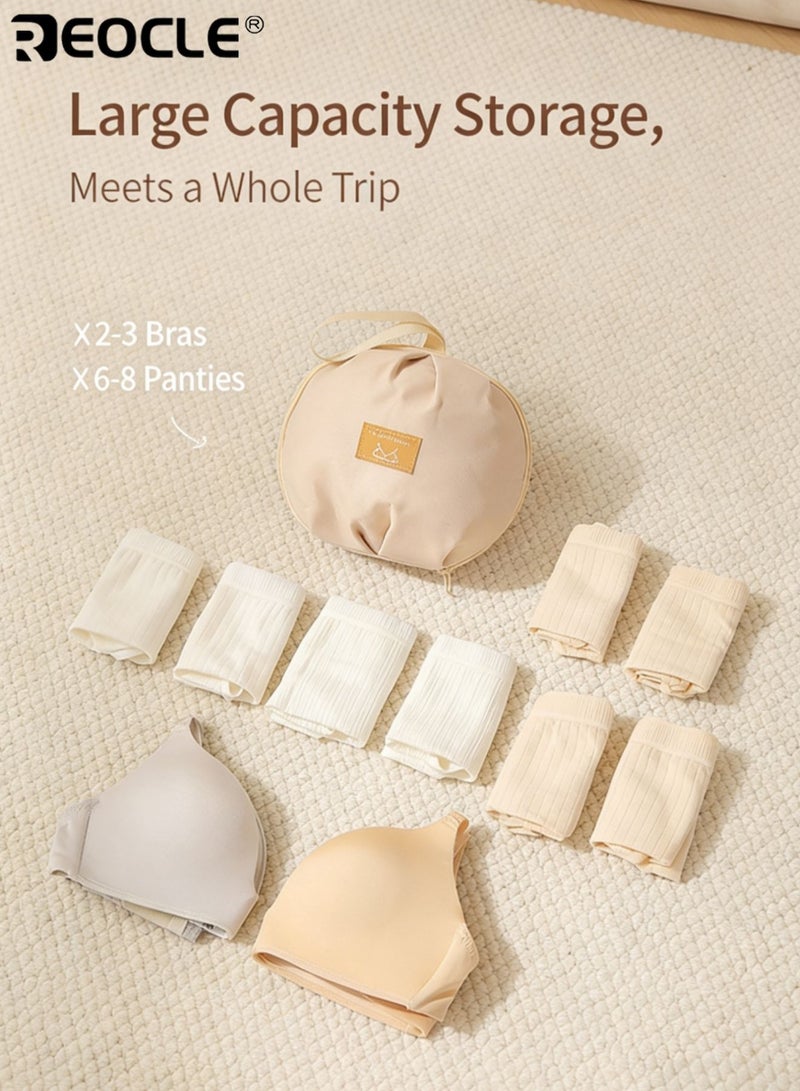 ريوكل حقيبة سفر منظمة دائرية الشكل مزودة بإغلاق برباط وحزام حمل لتخزين أنيق ومدمج للضروريات اليومية وأغراض الرحلة - Image 4