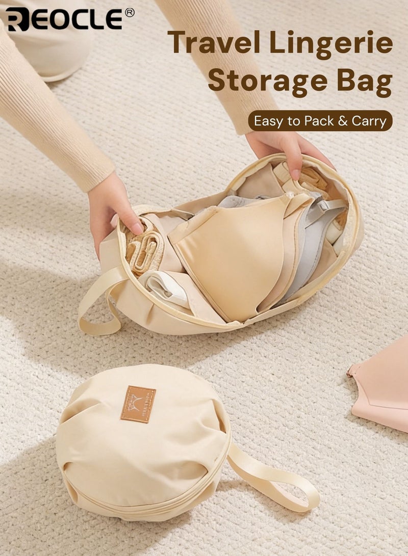 ريوكل حقيبة سفر منظمة دائرية الشكل مزودة بإغلاق برباط وحزام حمل لتخزين أنيق ومدمج للضروريات اليومية وأغراض الرحلة - Image 1