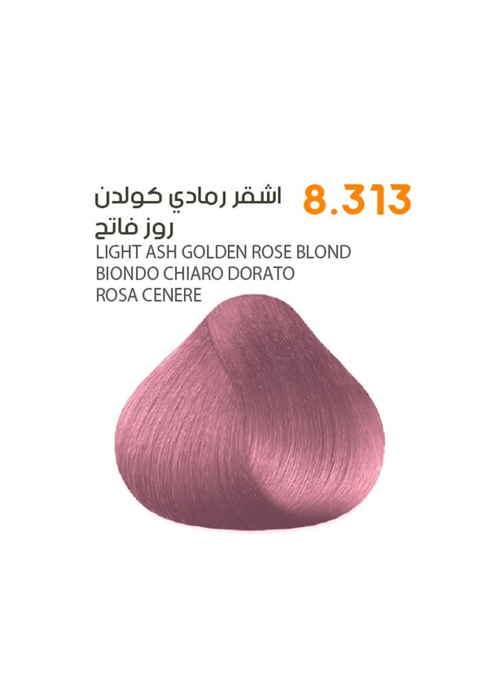 SAVOO Hair Color Cream 8.313 Light Ash Golden Rose Blond - Herbal Extract & Oil Plex 100ml - Image 1