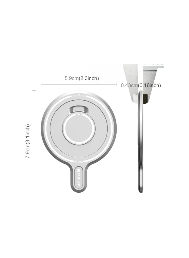 Green Tiger For Insta360 Flow Pro/Flow Magnetic Phone Holder Clamp, Aluminum Alloy Magnetic Adapter Phone Holder Quick Release Mount(Silver) - Image 2