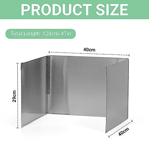 Livzing Stainless Steel Foldable Kitchen Oil Baffle Plate for Stove 3-Panel Splatter Guard -Foil Gas Stove Shield-Heat Insulation and High-Temperature Resistance-Oil Splash Proof-Cooking Tool - Image 2