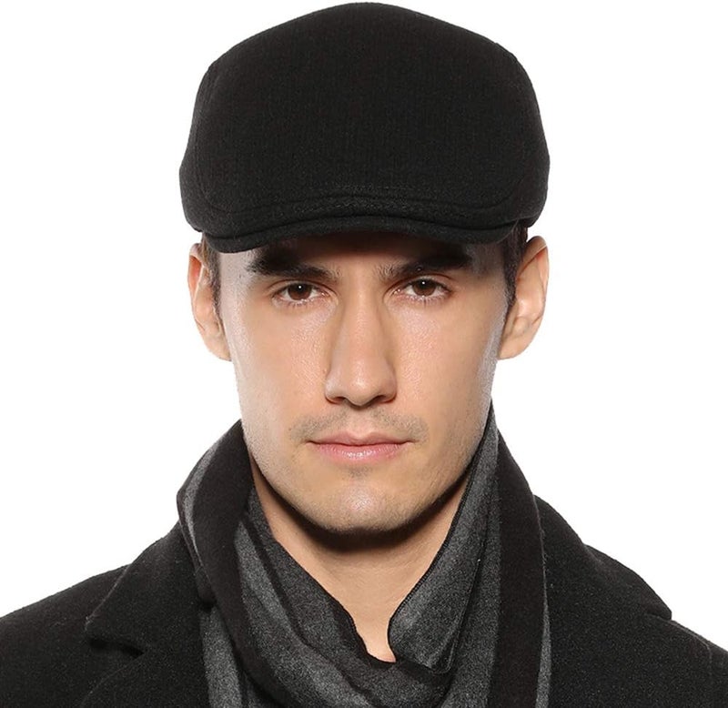 Sumolux Mens Newsboy Cap Winter Beret Hat Cabbie Flat Cap - Image 2